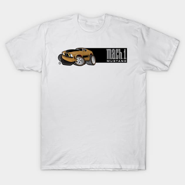 Mach 1 Gold with Black Stripe T-Shirt by Goin Ape Studios